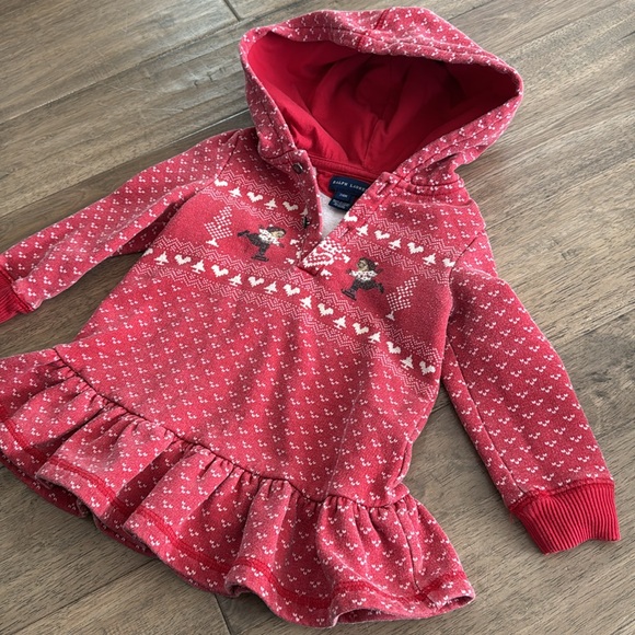 24 month Ralph Lauren long sleeve sweatshirt hoodie with ruffle / ice skate bear - Picture 3 of 6